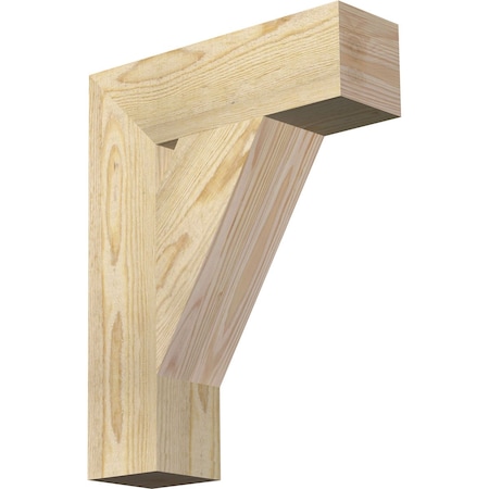 Traditional Block Rough Sawn Bracket, Douglas Fir, 4W X 14D X 18H